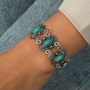Boho Vintage Style Blue Green Dainty Bracelet